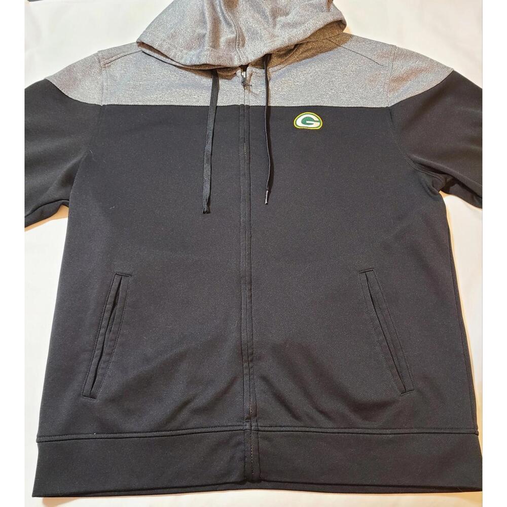 Cutter & Buck Green Bay Packers Hoodie Unisex Size XL Black Pop Fly Long Sleeve